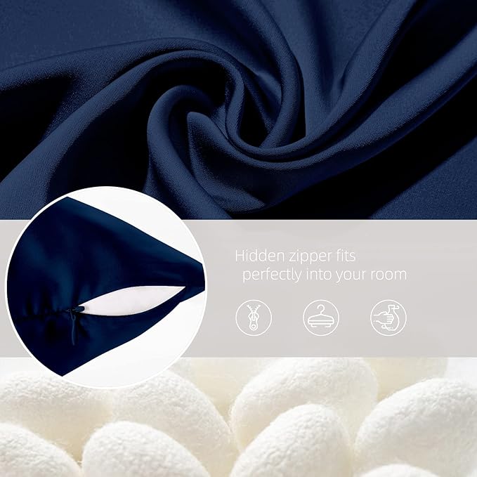 Silk Pillowcase for Hair and Skin Mulberry Silk Pillowcase Soft Breathable Smooth Both Sided Natural Silk Pillowcase with Zipper Beauty Sleep Silk Pillow Case 1 Pack for Gift(Standard,Teal Blue) - Bloomnest
