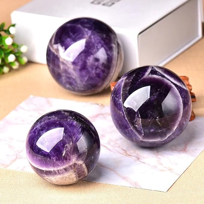 Natural Amethyst Crystal Ball,Amethyst Sphere Healing Crystal Ball with Stand (500g)… - Bloomnest