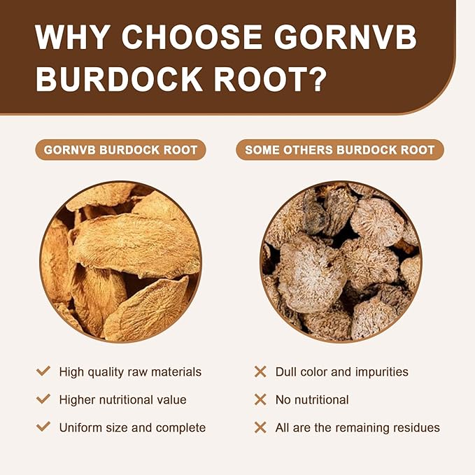 Burdock Root Tea Bags - Digestion & Improving Liver Support, Premium Burdock Root, with Antioxidants, Minerals & Vitamin C, Caffeine Free, 40 Tea Bags - Bloomnest