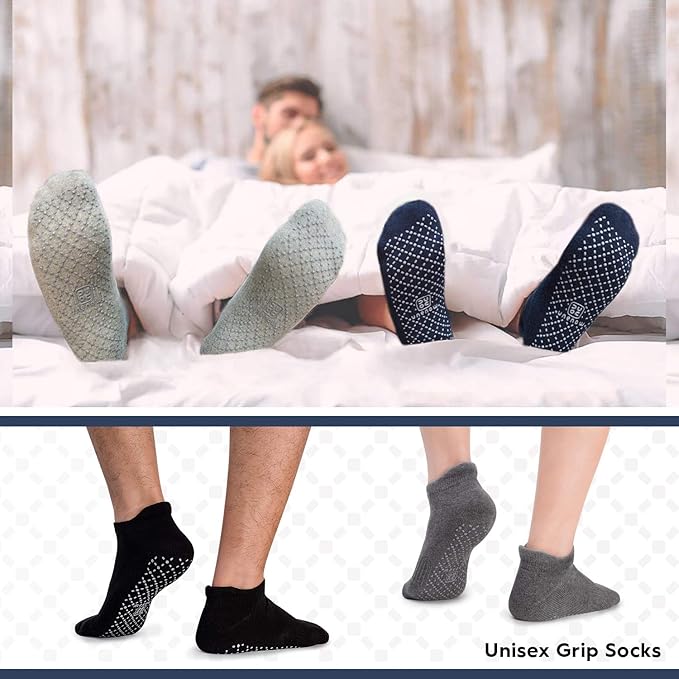 unenow Unisex Non Slip Grip Socks with Cushion for Yoga Pilates Barre Home & Hospital - Bloomnest