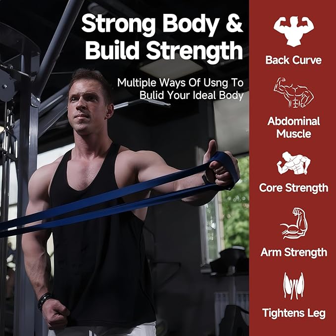 Resistance Bands Set with Door Anchor, Multi-Levels Pull Up Assistance Bands, Exercise Bands for Working Out, Stretching, Muscle Training, Physical Therapy (Men/Women) - Bloomnest