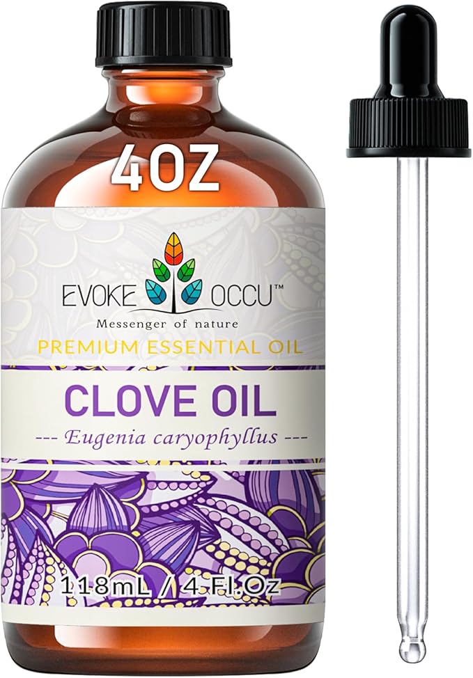 EVOKE OCCU Clove Oil for Teeth and Gums - Oral Care, Toothache Relief & Fresh Breath - DIY Mouthwash - 4 Fl Oz - Bloomnest