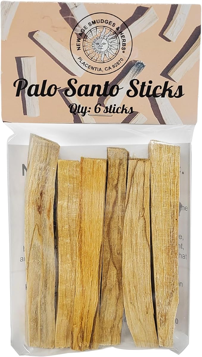 Sacred Palo Santo Wood Incense Sticks - New Age Smudges & Herbs | Harness 'Holy Wood' for Cleansing, Meditation & Energy | Ethically Sourced, Aromatic | 6 Premium Sticks for Spiritual Enrichment New+Age+Smudges+%26+Herbs
