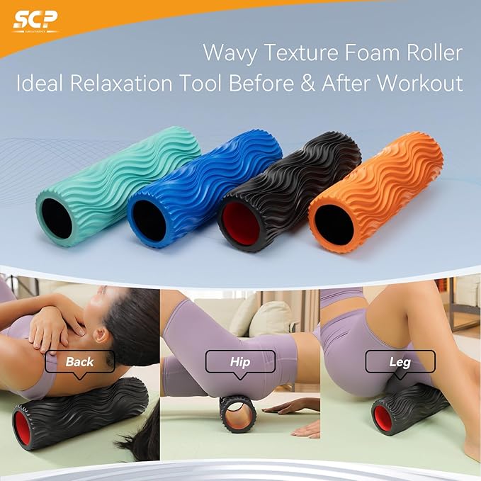 Foam Roller High-Density Exercise Roller, Deep Tissue Muscle Massage, Stretching, Relieves Muscles, Improves Mobility, Fitness Roller for Pilates, Yoga, Ideal for Athletes, Beginners & Recovery
