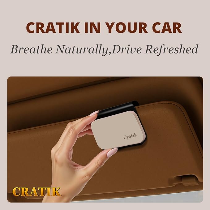 Car Air Freshener - Stone Air Freshener - Car Odor Eliminator for Visor Clip- Natural Scent Starter Kit, Vehicle Scent Diffuser for Cabin, Truck & SUV (Amber/Starter Kit) - Bloomnest