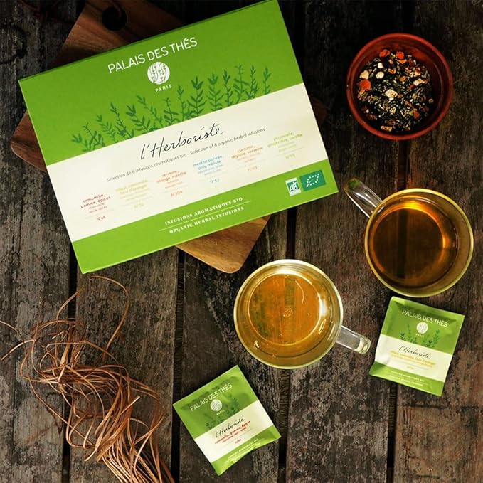 Palais des Thés - Organic L'Herboriste Box - Selection of 36 Premium Herbal Teas - Premium Tea Bags Set, Serves 36 Cups - Bloomnest