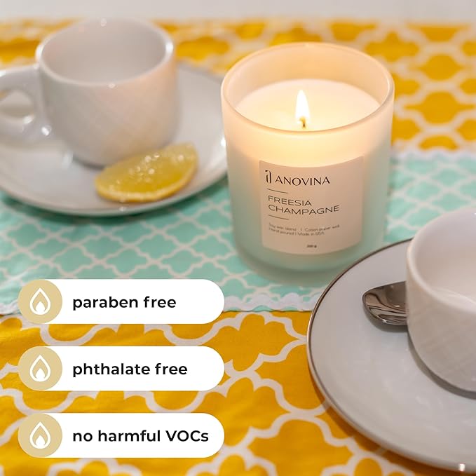 Champagne Toast Candle Gift – Luxury Freesia & Champagne Scent – Scented Candles for Women – Aromatherapy Candle Gift Box – Made in USA – Brown Glass Jar - Bloomnest