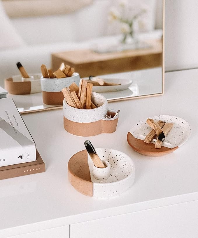 Bursera Terracotta Palo Santo Holder, Tree Planted with Every Order, Ceramic Palo Santo Burner Wood Stand, Incense Stick Burning Tray - Bloomnest