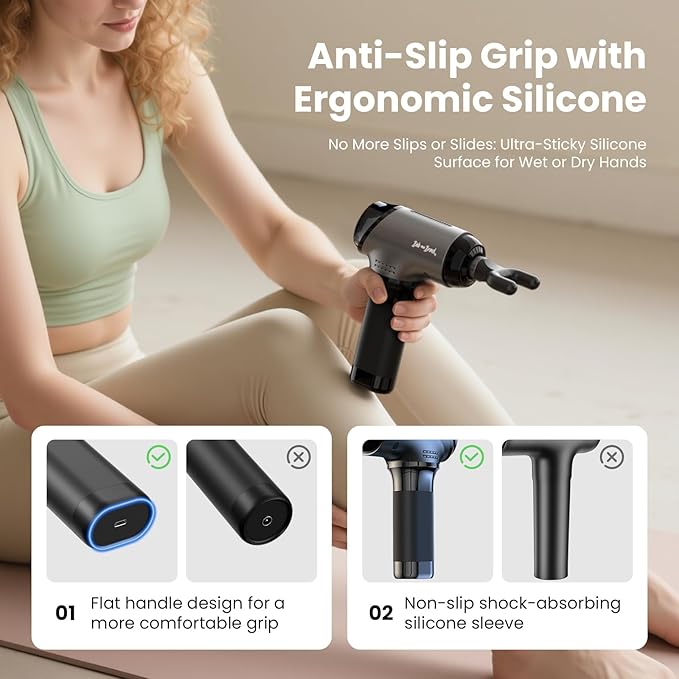 BOB AND BRAD T2 Massage Gun, Deep Tissue Percussion Muscle Massage Gun for Back and Neck, Upgraded 4000 mah Battery, Handheld Electric Back Massager for Athletes Pain Relief - Bloomnest