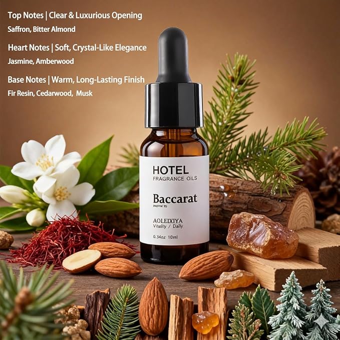 Hotel Essential Oils - Inspired by 5-Star Hotel Baccarat for Waterless Diffuser & Ultrasonic and Crafting for Ultrasonic and Crafting 0.34 Fl Oz (Pack of 1) - Bloomnest