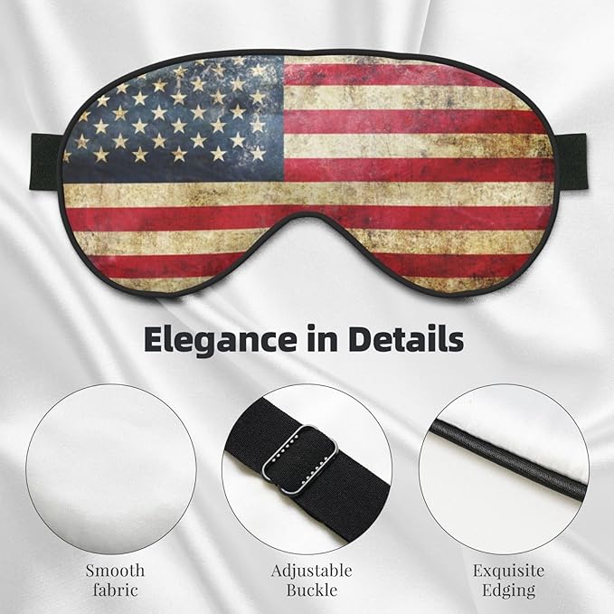 Vintage American Flag Sleeping Eye Mask Eye Mask for Sleeping Soft Comfort Eye Shade Blackout Eye Cover for Deep Rest Travel Nap Meditation - Bloomnest