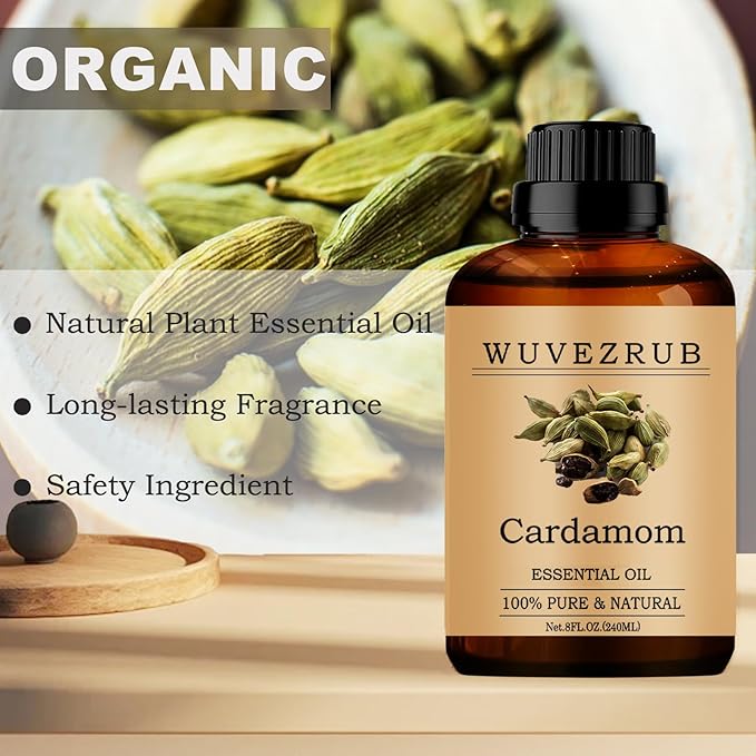 Cardamom Essential Oils, 240ML Pure and Natural Essential Oil for Aromatherapy Diffuser - Cardamom /8 Fl Oz - Bloomnest