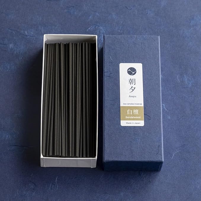 Asayu Japan Low Smoke Incense Gift Set with Incense Holder and Brass Stand, Sandalwood Incense Sticks with Zen Holder - Bloomnest