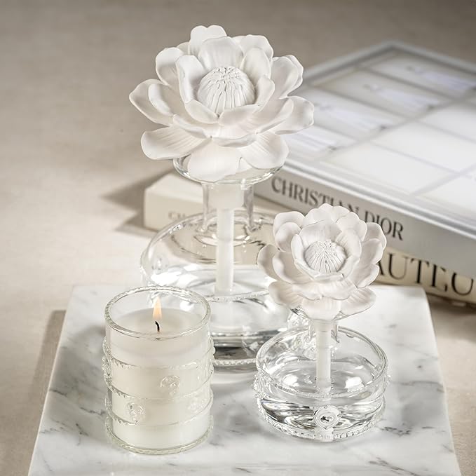 Zodax Grand Casablanca Porcelain Oil Diffuser - 6.76 oz -Magnolia Petals - Bloomnest