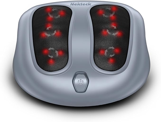 Nekteck Foot Massager with Heat, Heated Foot Massager for Plantar Fasciitis, Pain Relief and Circulation, Shiatus Electric Under Desk Feet Massager Machine, Gifts for Men Woman Him Her Mon Birthday - Bloomnest