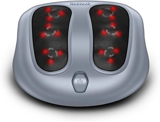 Nekteck Foot Massager with Heat, Heated Foot Massager for Plantar Fasciitis, Pain Relief and Circulation, Shiatus Electric Under Desk Feet Massager Machine, Gifts for Men Woman Him Her Mon Birthday - Bloomnest