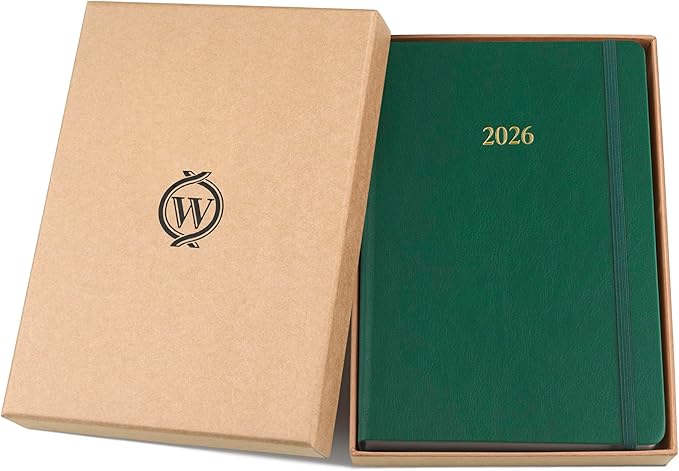 Wykeham's Executive 2026 Daily Journal Planner – US Public Holidays & Format – Customization Available (Racing Green, 8.5"×5.5") - Bloomnest