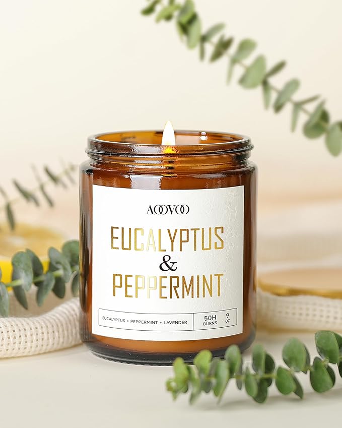AOOVOO Eucalyptus/Vanilla/Lilac/Lavender Candles - 36 oz Scented Candles, Aromatherapy Candle, Soy Candle for Home Scented - Bloomnest