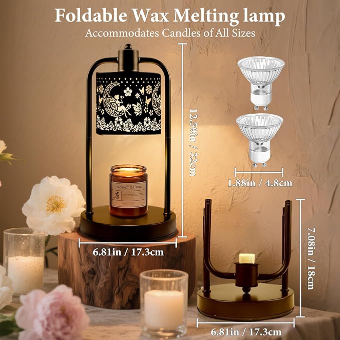 Candle Warmer Lamp Wax Light, Wax Melt Warming Lamps for Jar Candles with Timer Dimmable for Birthday, Room, New House, Bedroom, Vintage Home Decor - Bloomnest