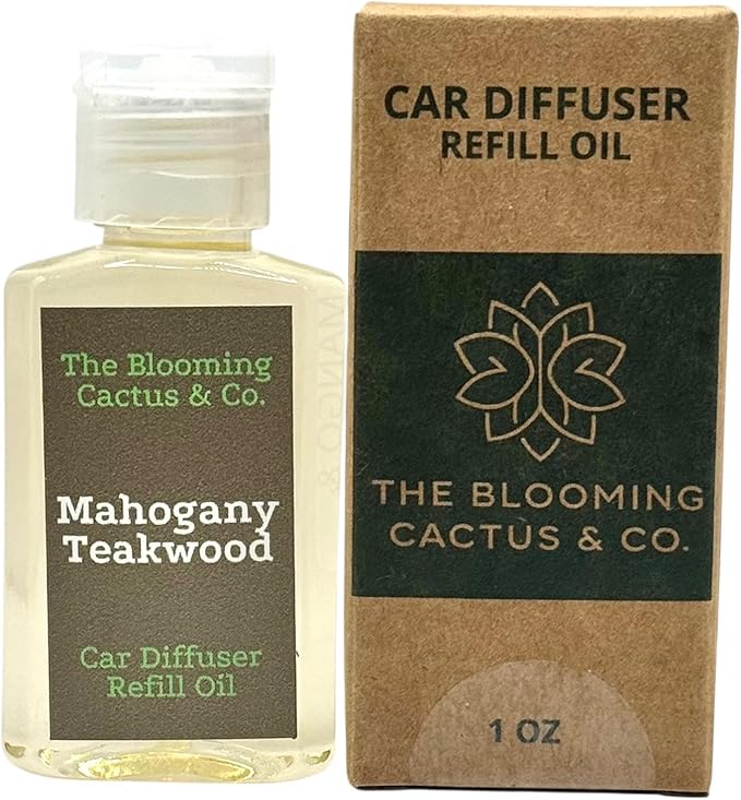 Car Air Freshener Hanging, Essential Oil Diffuser for Cars 1 OZ, Cute Car Accessories, C ar Air Freshener Refill, Long-Lasting Fragrance Refill, Car Diffuser Refill Made in USA | Mahogany Teakwood - Bloomnest