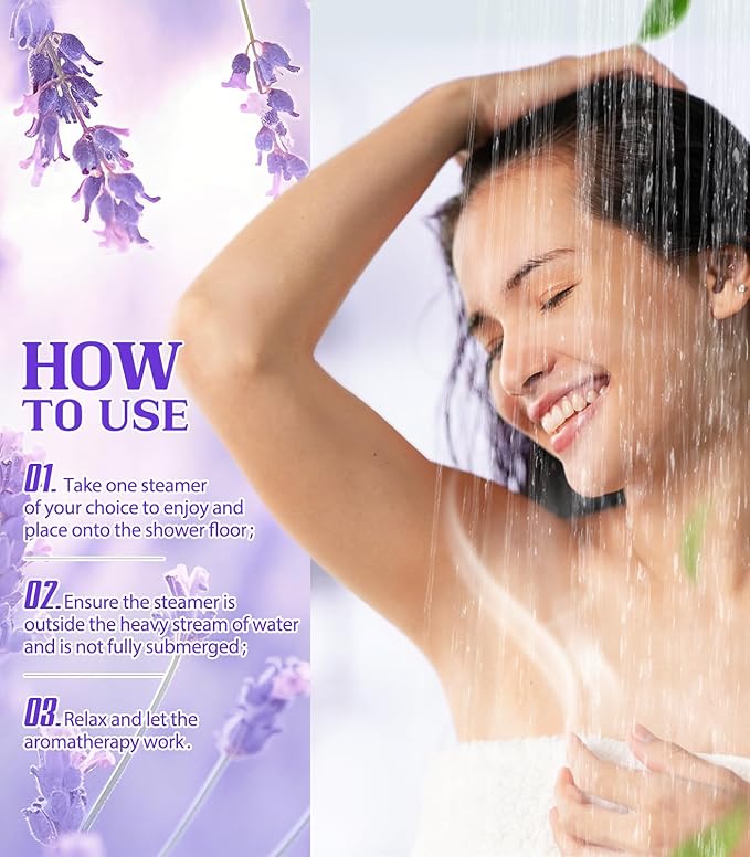 POPCHOSE Shower Steamers Aromatherapy - 16 Pack Lavender Essential Oils Shower Tablets, Self Care Relaxation & Home SPA, Quick Relief Nasal Congestion, Birthday Gifts for Women, Men, Dad, Daughter - Bloomnest