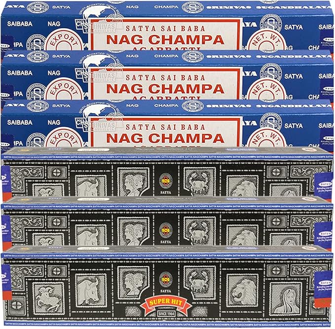 Nag Champa Super Hit Incense Sticks & Holder Bundle Variety Pack from House of Satya Incense Sticks and Trumiri TRUMIRI