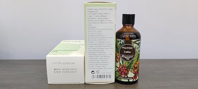 PHATOIL 3.38FL.OZ Coffee Fragrance Oils for Aromatherapy, Essential Oils for Diffusers for Home, Perfect for Diffuser, DIY Candle and Soap Making, DIY Scented Products - 100ml - Bloomnest