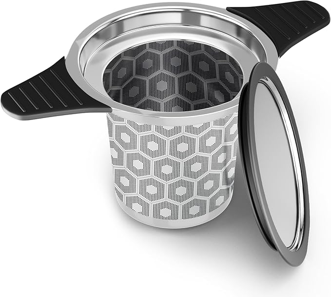 Reinmoson Extra Fine Mesh Tea Strainers & Filters for Loose Tea Single Cup, 304 Stainless Steel and Food Grade Silicone Loose Leaf Tea Steeper for Black Tea, Coffee, Rooibos, etc - Bloomnest