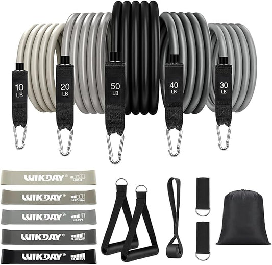 Exercise Resistance Bands with Handles for Working Out, 150/200/250/300 lbs Workout Bands Set with Door Anchor for Physical Therapy, Yoga, Pilates - Bloomnest