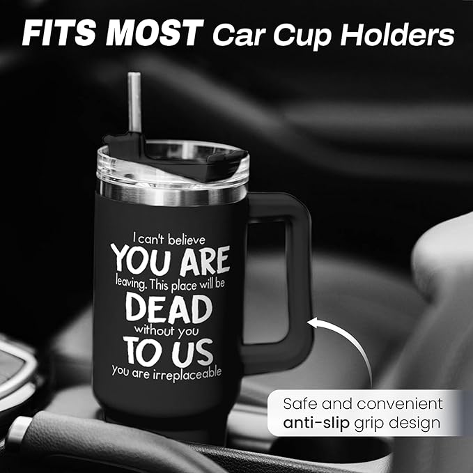 SANDJEST Leaving Job Gifts for Coworkers Tumbler 40oz Stainless Steel with Handle and Straw, Farewell & New Job Gifts for Colleagues - Bloomnest