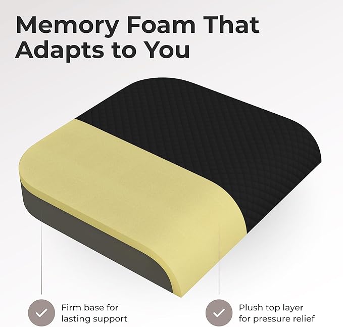 Kölbs Extra Large Seat Cushion Stylish Plush Velvet Cover XL Memory Foam for Office Chair, Floor Pillow Back Pain Coccyx Bruise Relief Carry Handle - Bloomnest
