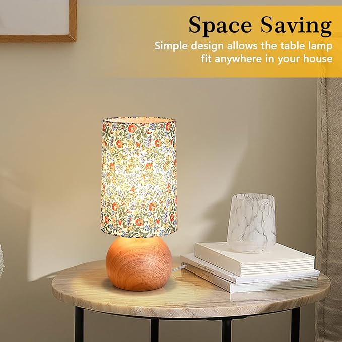 Flowers Cute Small Table Lamp, Boho Floral Table Lamps for Bedroom, Bedside Small Table Lamp for Small Space, Farmhouse Mini Table Lamp with Flowers Shape for Bedroom, Living Room, Nursery - Bloomnest