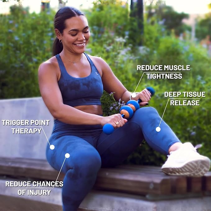 MOBO 7-in-1 Muscle Roller Stick – Full-Body Massage Roller for Myofascial Release, Trigger Point Therapy, Muscle Recovery, Deep Tissue Leg & Back Pain Relief, Physical Therapy, Gym & Travel Use - Bloomnest