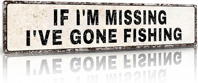 Funny Gone Fishing Gifts for Men, Fishing Gear Decor, Fish Accessories, Man Cave Dorm Door & Home Room Decoration, Birthday, Fathers Day & Christmas Gift - Bloomnest