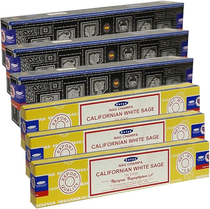 Super Hit White Sage Incense Sticks & Holder Bundle Variety Pack from House of Nag Champa Incense Sticks and Trumiri