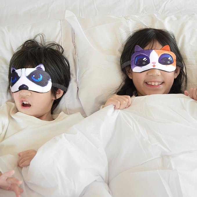 Syhood 10 Pack Funny Blindfolds for Party Game Cute Animal Sleep Mask Cat Dog Soft Blindfold Eye Cover with Adjustable Strap for Adults Men Women - Bloomnest