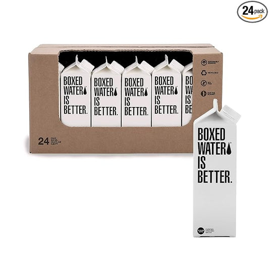 Boxed Water 16.9 oz. (24 Pack) – A Sustainable Alternative — Better Than Premium Plastic Bottles — Purified Drinking Water in Plant-Based Cartons – BPA-Free, Refillable & Recyclable Cartons - Bloomnest