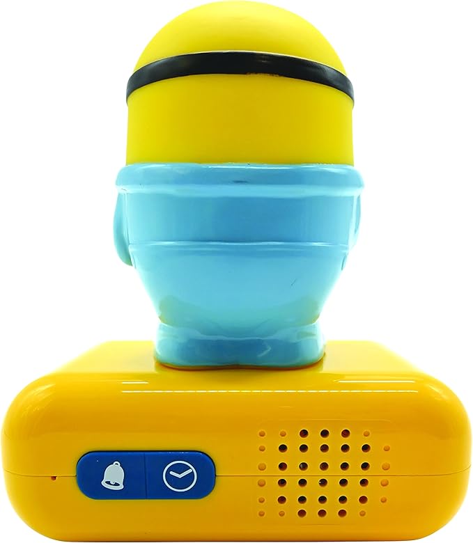 LEXiBOOK - Minions - Bob Digital Alarm Clock with Night Light - Snooze Function - Minions Sound Effects - for Children/Kids - Luminous Clock with Bob, Yellow/Blue - RL800DES - Bloomnest
