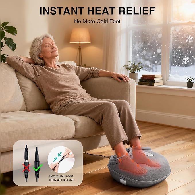 Medcursor Foot Massager Machine with Heat, Shiatsu Deep Kneading, Delivers Relief for Tired Muscles and Plantar, Multi-Level Settings & Adjustable Intensity for Home or Office Use, Gifts for Women Mom - Bloomnest
