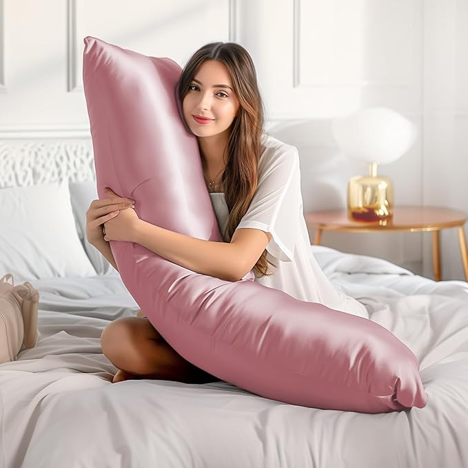 BEDELITE Satin Body Pillow Cover 2 Pack, Super Soft and Cooling Body Pillow Pillowcase for Hair and Skin, Breathable Silky Full Long Pillowcase Cover(20"x54", Nostalgia) - Bloomnest