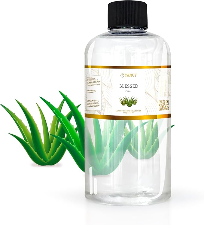 YANCY Blessed Luxury Collection Fragrance Oil (8 oz), Soft Spiritual Scent, Ideal for Diffusers, Oil Burners & Aroma Lamps, Calming Aroma to Set a Peaceful Intention YancySpa