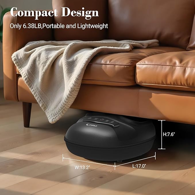 FSA Eligible Foot Massager with Heat - Kneading Feet Massager for Plantar Fasciitis,Neuropathy,Shiatsu Foot Massager with Compression,Gifts for Women Men