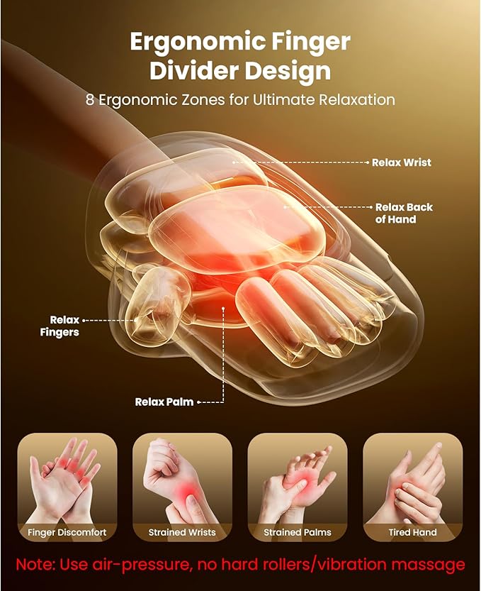 BOB AND BRAD Hand Massager with Heat and Compression, Individual Fingers, Cordless Portable HandSpa Pro Hand Massager for Arthritis and Carpal Tunnel, Pain Relief, 5 Intensity Settings - Bloomnest
