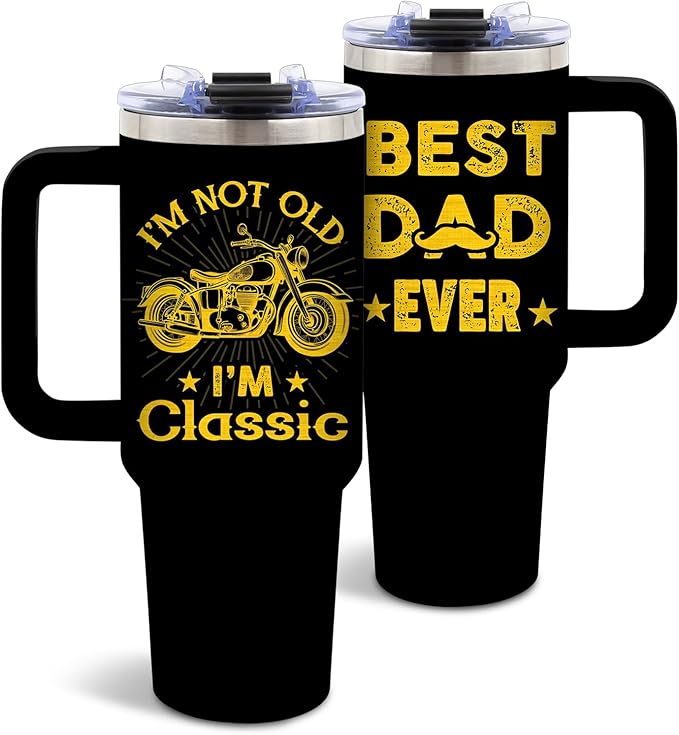 DUUV Gifts for Dad from Daughter Son Kids, Dad Tumbler for Men 40 Oz, Christmas Thanksgiving Birthday Gifts for Daddy Stepdad Elderly Father, Best Dads Ever GIft, 1PCS - Bloomnest