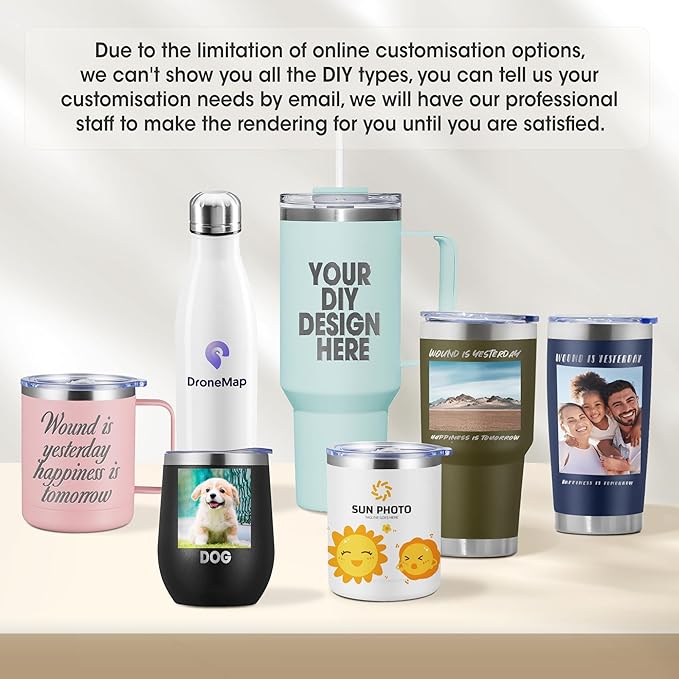 Personalized Custom Tumbler Print in USA 30oz Stainless Steel Coffee Cup with Lid & Straw Double Wall Insulated Tumbler with Colorful Text Logo Photo - Bloomnest