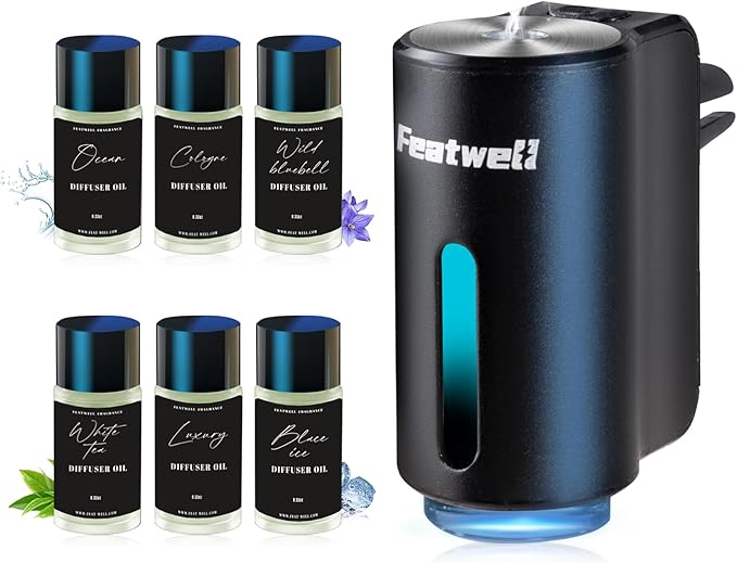 Featwell Car Air Freshener, Air Freshener Diffuser Three Adjustable Modes, Aromatherapy Machine Rechargeable (Black) - Bloomnest