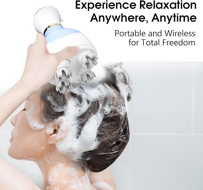 Zelikovitz Scalp Massager Hair Growth Electric Head Massager Scalp Massage Tool for Headaches, Head Scratcher Stress Relax, Cat Dog Head Massager Bloomnest
