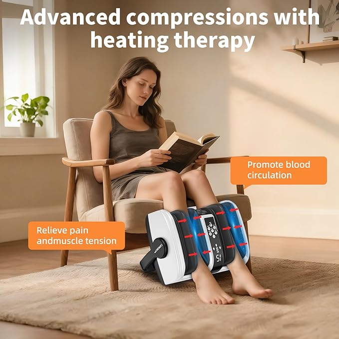 CARESKY® Foot Massager with Heat, Shiatsu Foot Massager for Plantar Fasciitis, Neuropathy, Circulation and Pain Relief, Remote, Deep Kneading for Foot Calf - Bloomnest