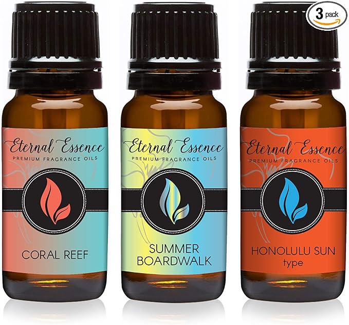 Trio (3) - Summer Boardwalk, Honolulu Sun & Coral Reef - Premium Fragrance Oil Trio - 10ML EternalEssenceOils