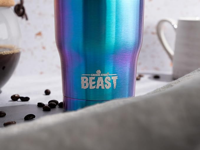 Beast 30 oz Tumbler Stainless Steel Vacuum Insulated Coffee Ice Cup Double Wall Travel Flask (Rainbow) - Bloomnest